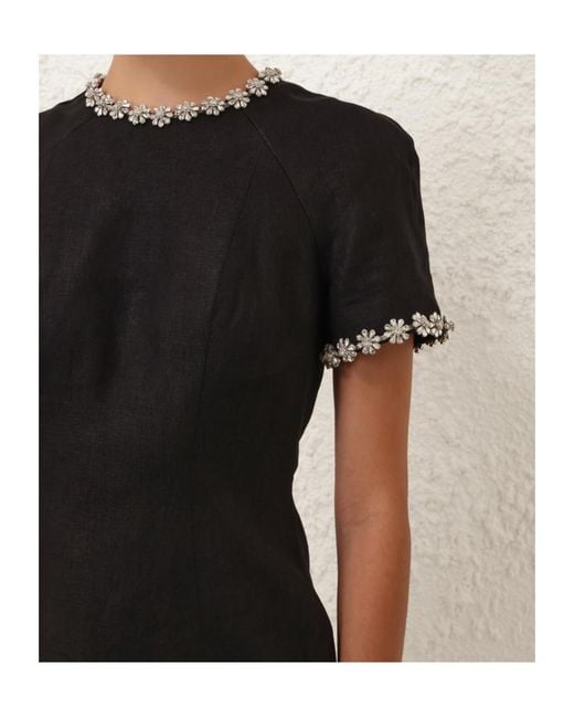 Zimmermann Black Rebellion Embellished Mini Dress