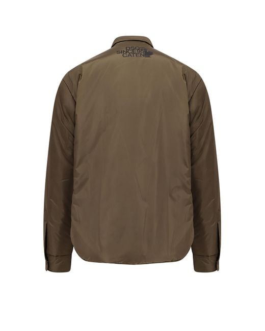 DSquared² Green Snap Buttoned Padded Jacket for men