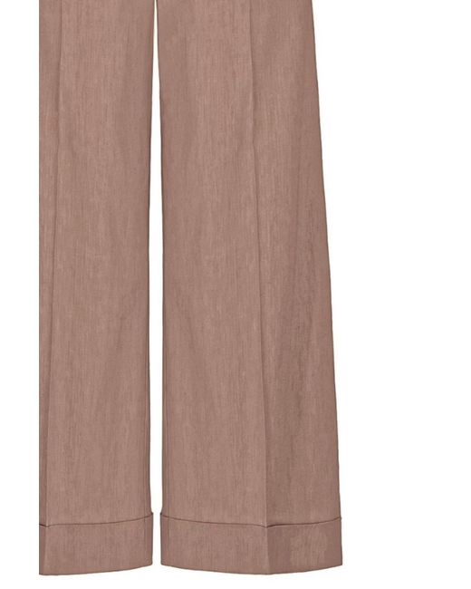 D.exterior Brown Pressed-Crease Turn-Up Cuff Trousers