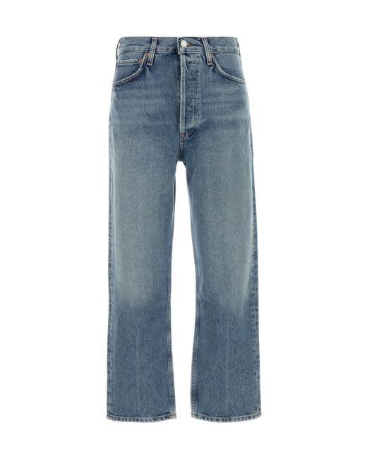 Agolde Blue 90S Crop Loose Straight Jeans