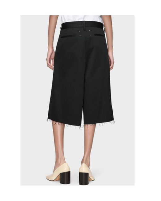 Maison Margiela Black Raw Hem Bermuda Shorts