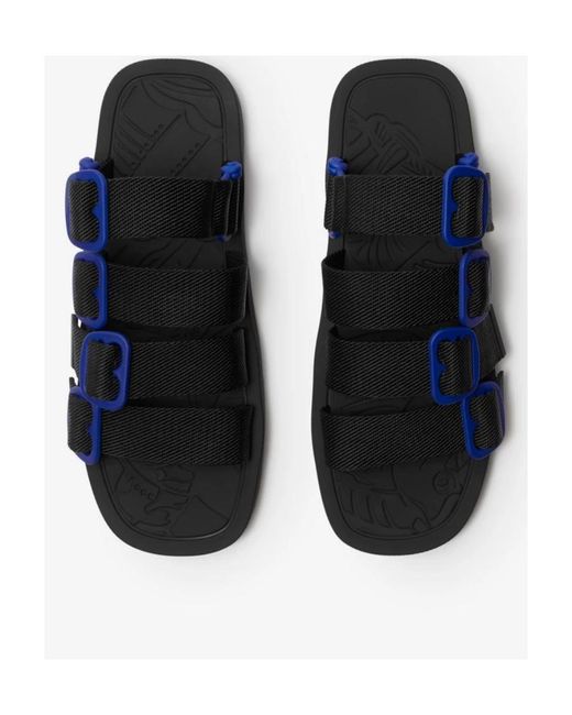 Burberry Blue Nylon Strap Sandals for men