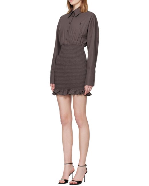 The Attico Brown The Ruched Corset Dress