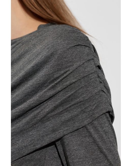 Isabel Marant Gray Isabel Marant Étoile Dressi Draped Long-Sleeved Top