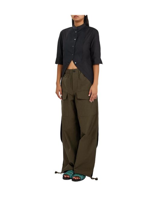 J.W. Anderson Black Solid Colour Cotton-Poplin Shirt