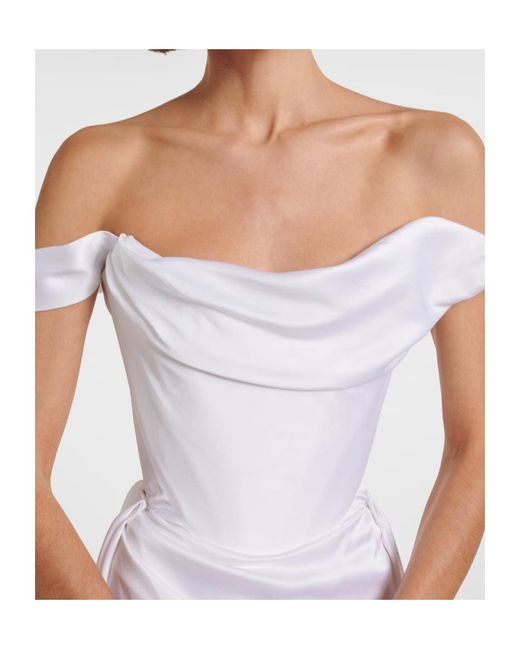 Vivienne Westwood White Bridal Nova Grace Satin Bustier Gown
