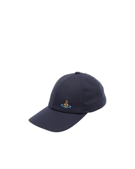 Vivienne Westwood Blue Logo Embroidered Cap for men