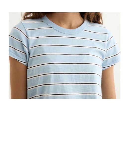 Rag & Bone Blue Slub Stripe T-Shirt