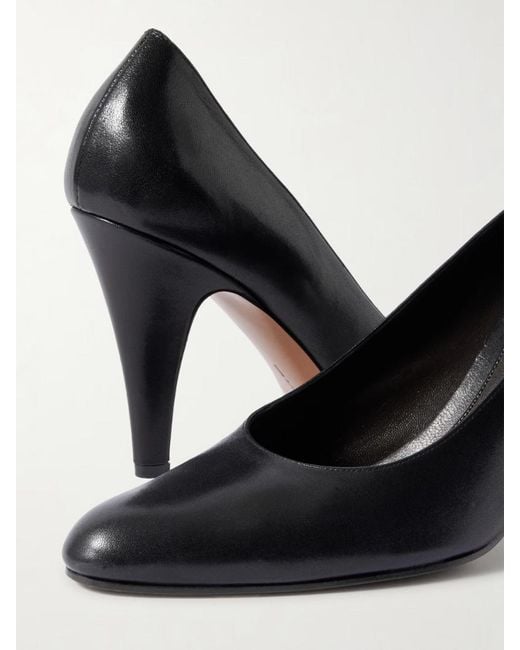 The Row Black Ornella Leather Pumps