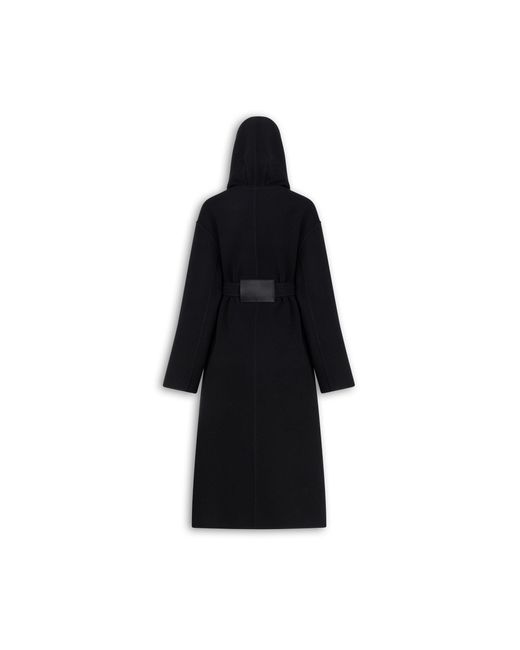 Alaïa Black Virgin Wool Hooded Wrap Coat