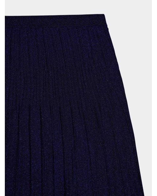 Zimmermann Blue Ribbed Lurex Midi Skirt