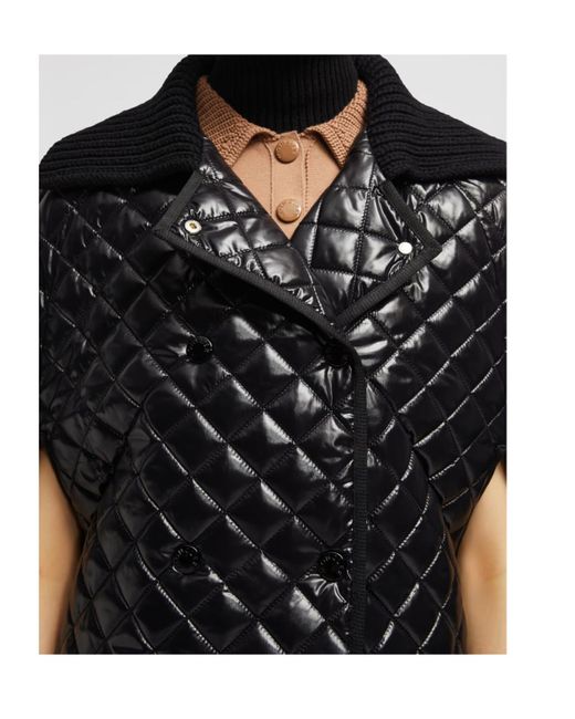 Moncler Black Quiletd Cape