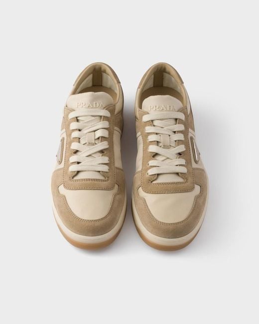 Prada Brown Downtown Lace-Up Sneakers for men