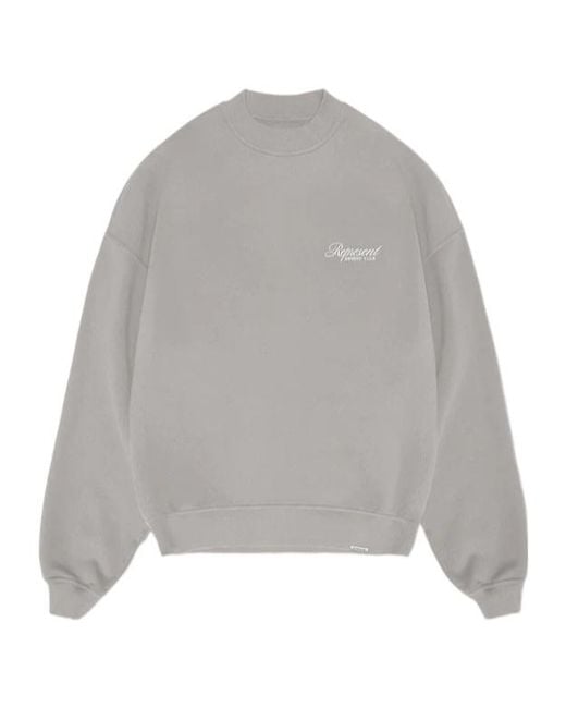 Represent Gray Logo Printed Crewneck Sweatshirt for men