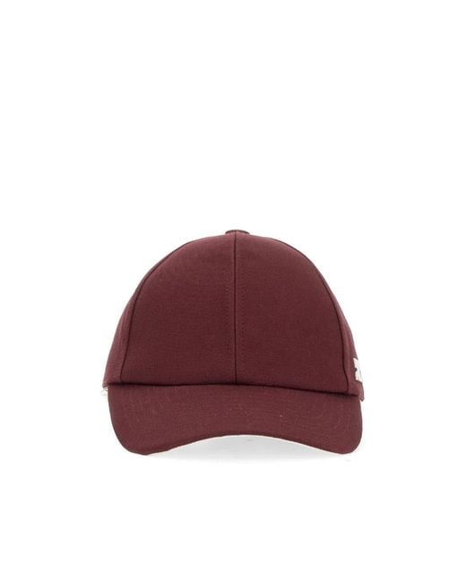 Courreges Red Logo-Patch Cotton Cap