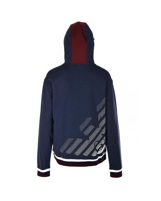 EA7 Blue Logo Hooded Sweater