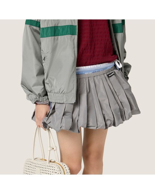 Miu Miu Gray Technical Fabric Miniskirt