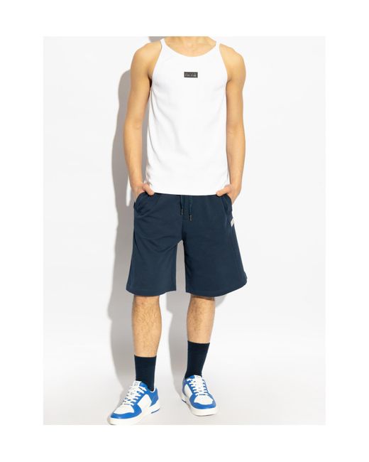 Versace Blue Jeans Couture Logo Drawstring Shorts for men