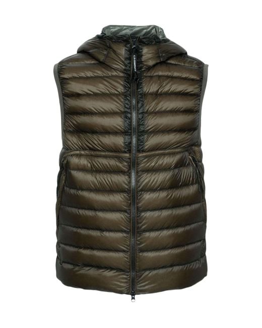 C P Company Green Goggle Detailed Quilted Gilet for men