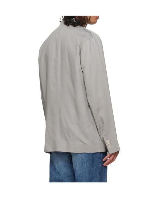 Our Legacy Gray Halt Long-Sleeved Suit Jacket for men