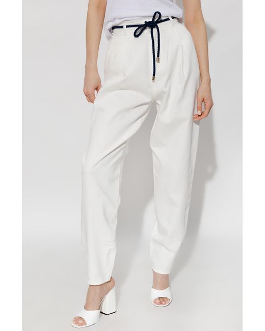 Emporio Armani White High-Rise Straight Jeans