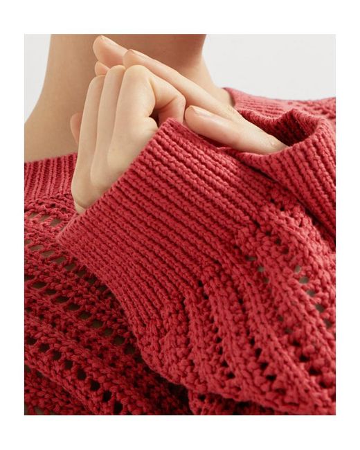 Brunello Cucinelli Red Open-Knit Sweaterv