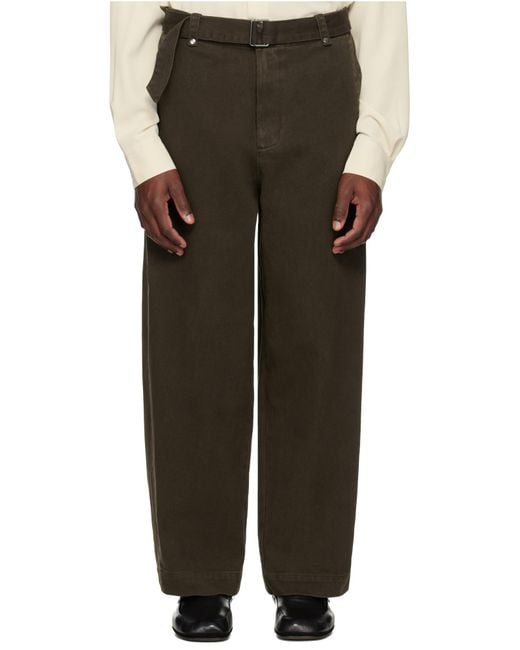 Entire studios Brown Gully Belted Wide-Leg Pants for men