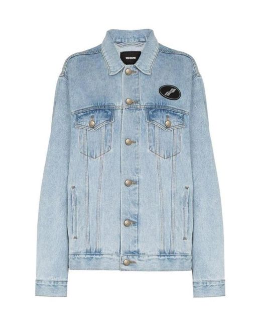 we11done Blue Logo-Patch Denim Jacket for men