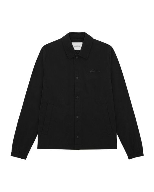 Les Deux Black Snap-Front Coach Jacket for men