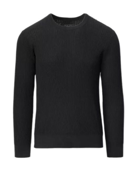 Rag & Bone Black Jayce Silk-Cotton Sweater for men