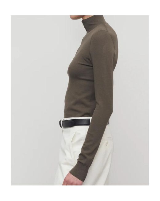 The Row Green Lalea Stretch-Knit Top