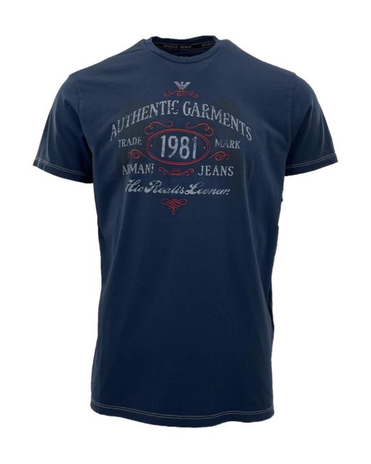 Armani Jeans Blue Item O-Neck Short-Sleeved T-Shirt for men