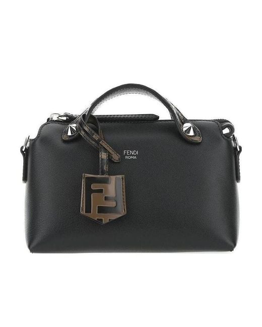 Fendi Black Small Leather Boston Bag