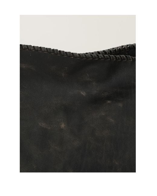 Ann Demeulemeester Black Xela Whipstitch Leather Shoulder Bag