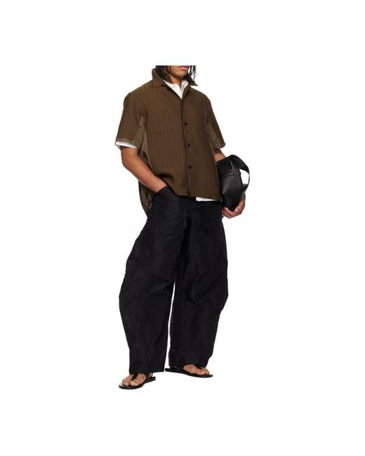 Sacai Brown Short Sleeve Shirt for men