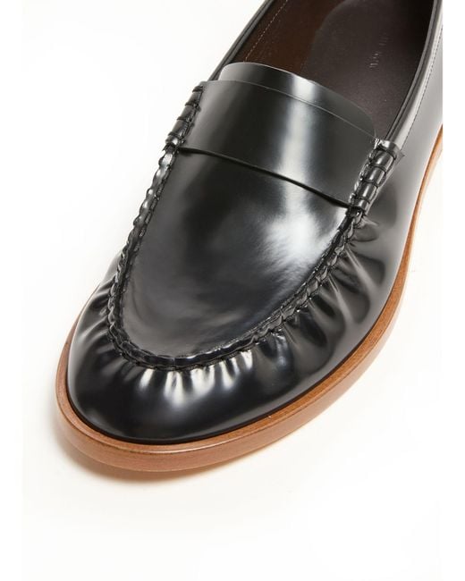 The Row Black New Leather Loafers for men