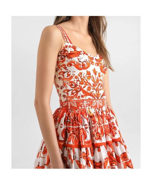 Dolce & Gabbana Red Silk-Blend Crop Top