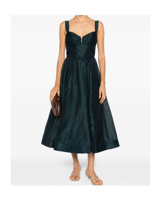 Zimmermann Blue Rebellion Drape Midi Dress
