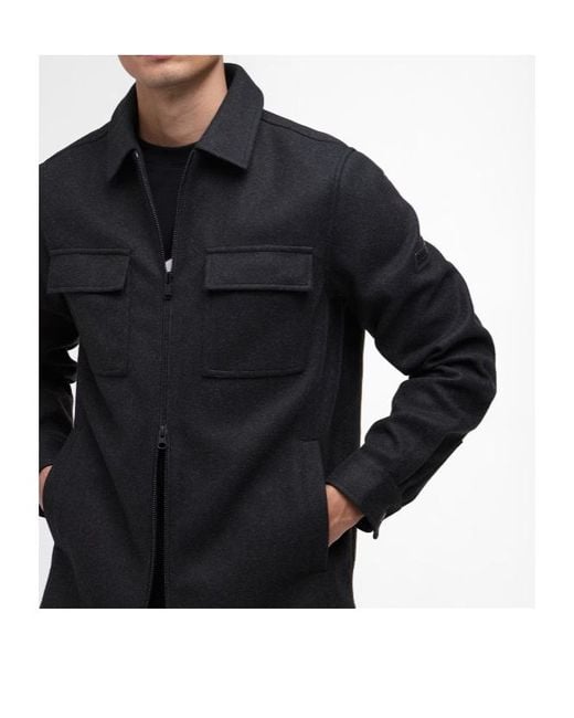 Barbour Black Shirt-Style Casual Jacket for men
