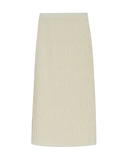 Bottega Veneta Natural Ribbed Skirt