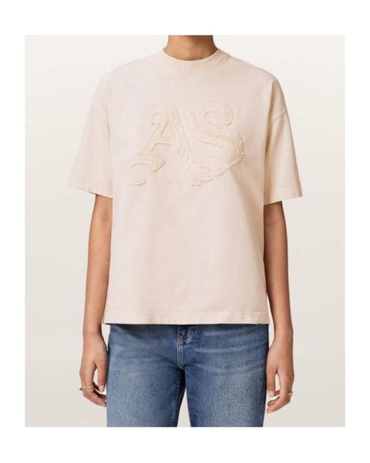 AllSaints Natural Insignia Oversized Etta T-Shirt