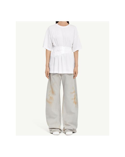 MM6 by Maison Margiela White Taped Jersey T-Shirt