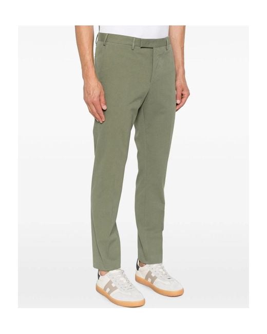 Pt Pantaloni Green Casual Pants With Belt Loops for men