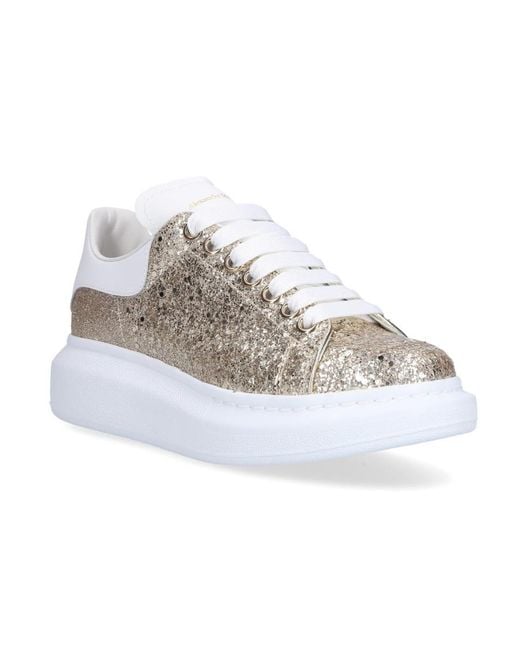 McQueen White Oversize Glitter Sneakers