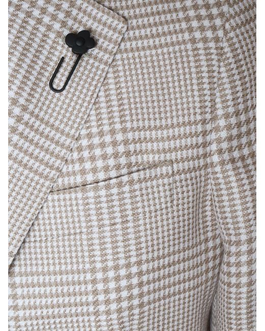Lardini Gray Checked Single-Breasted Tailored Blazer for men