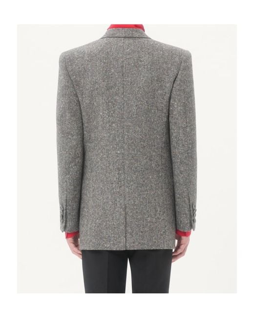 Valentino Gray Double-Breasted Long-Sleeved Blazer for men