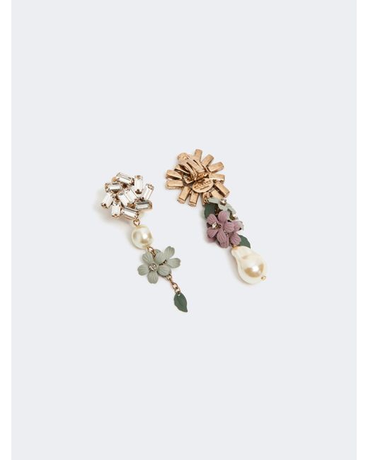 Weekend by Maxmara White Embellished Necklace And Drop Earrings