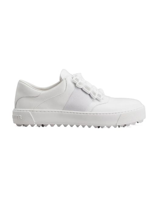Roger Vivier White Very Vivier Rubber Buckle Sneakers