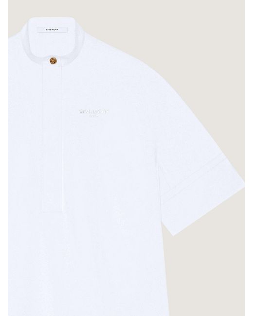 Givenchy White Stand-Collar Mini Shirt Dress