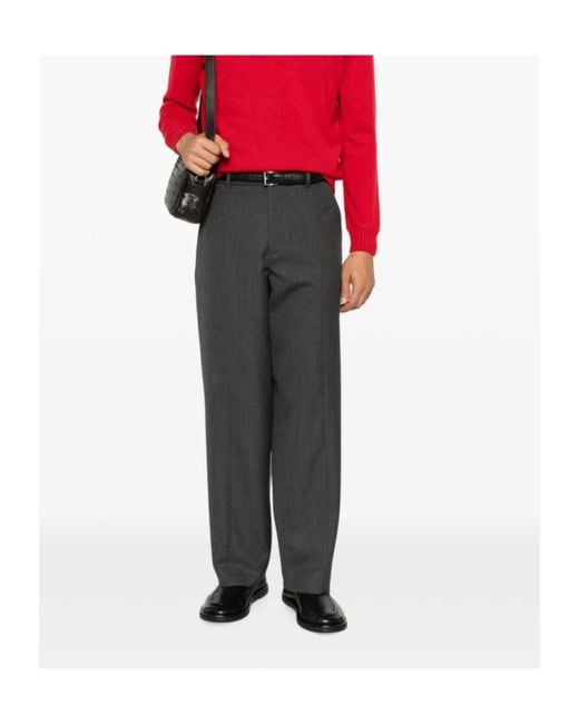 Nine:inthe:morning Gray Meteorite Pressed-Crease Straight-Leg Trousers for men